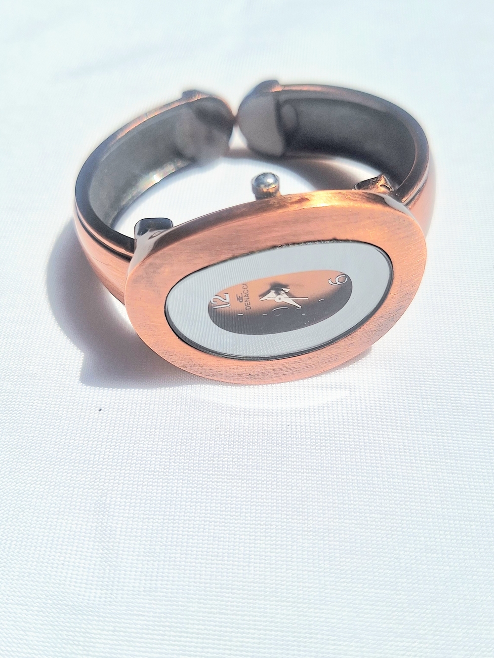 Denacci Branded Copper-Tone Bangle Watch - Works And Includes New Battery